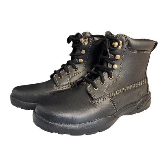 Dr Comfort Mens Leather Boss Black Work Boots #9510 Sz 10W Goth Biker Military main image 6